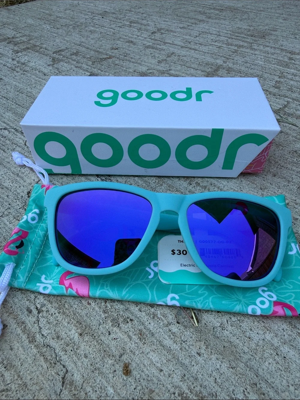Goodr OG Electric Dinotopia Carnival Sunglasses